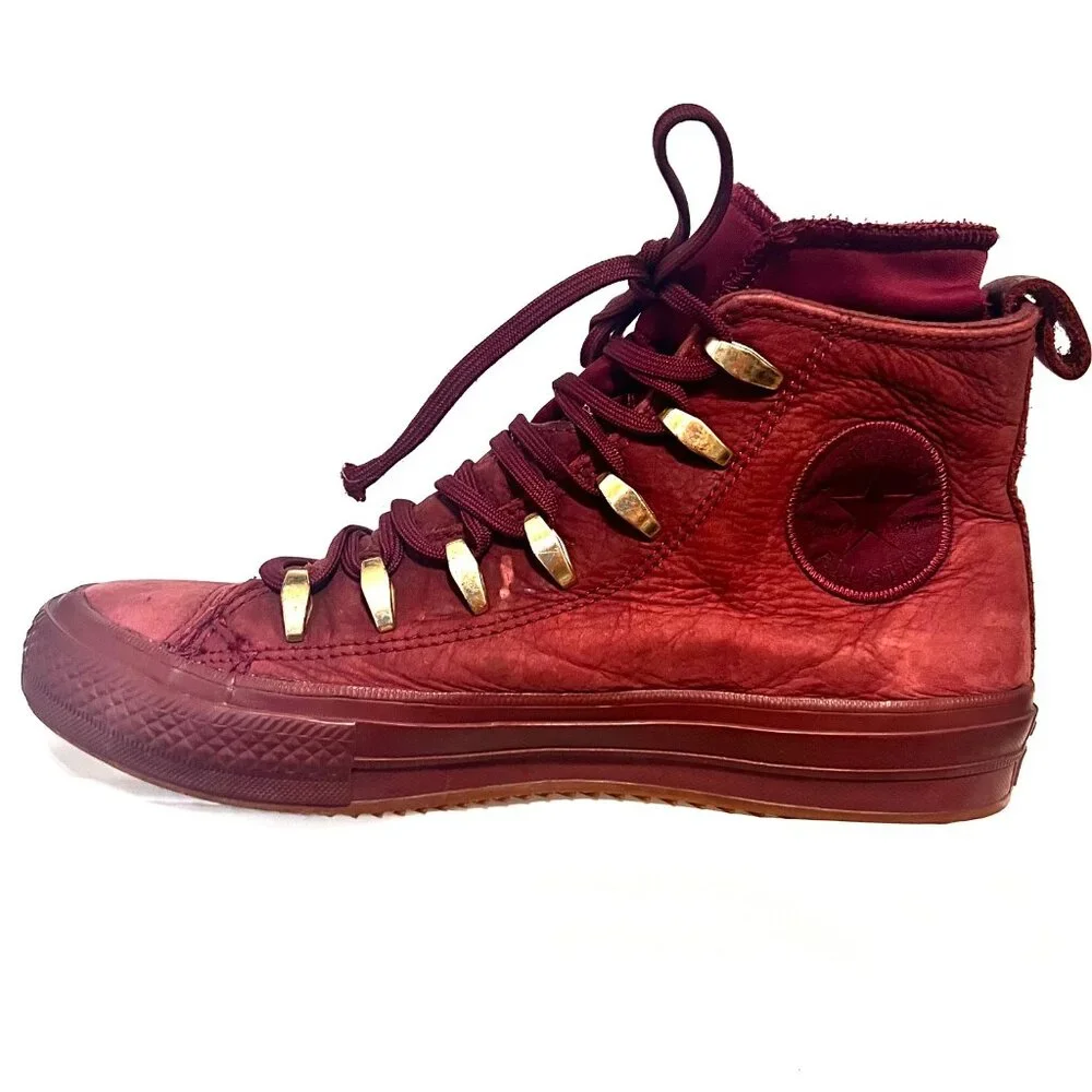 Converse Chuck Taylor All Star ll Leather Boot High-Maroon-(M-6,W-8)-Waterproof